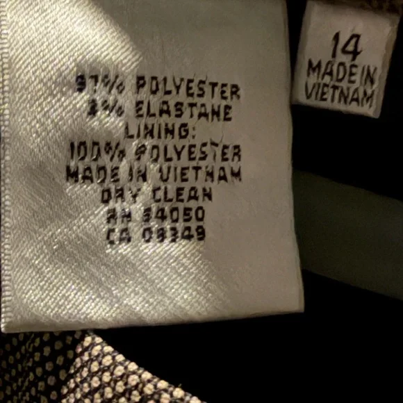 Kasper 2 Piece Tan & Black Print Pant Suit Women Size 14 Business Classic - Picture 12 of 12